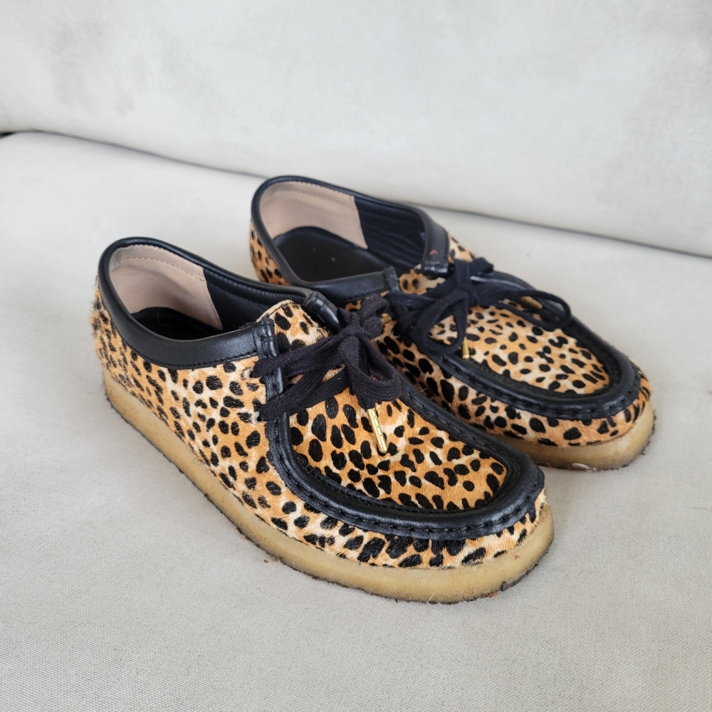 Clarks Originals Leopard Print Pony Hair Wallabees